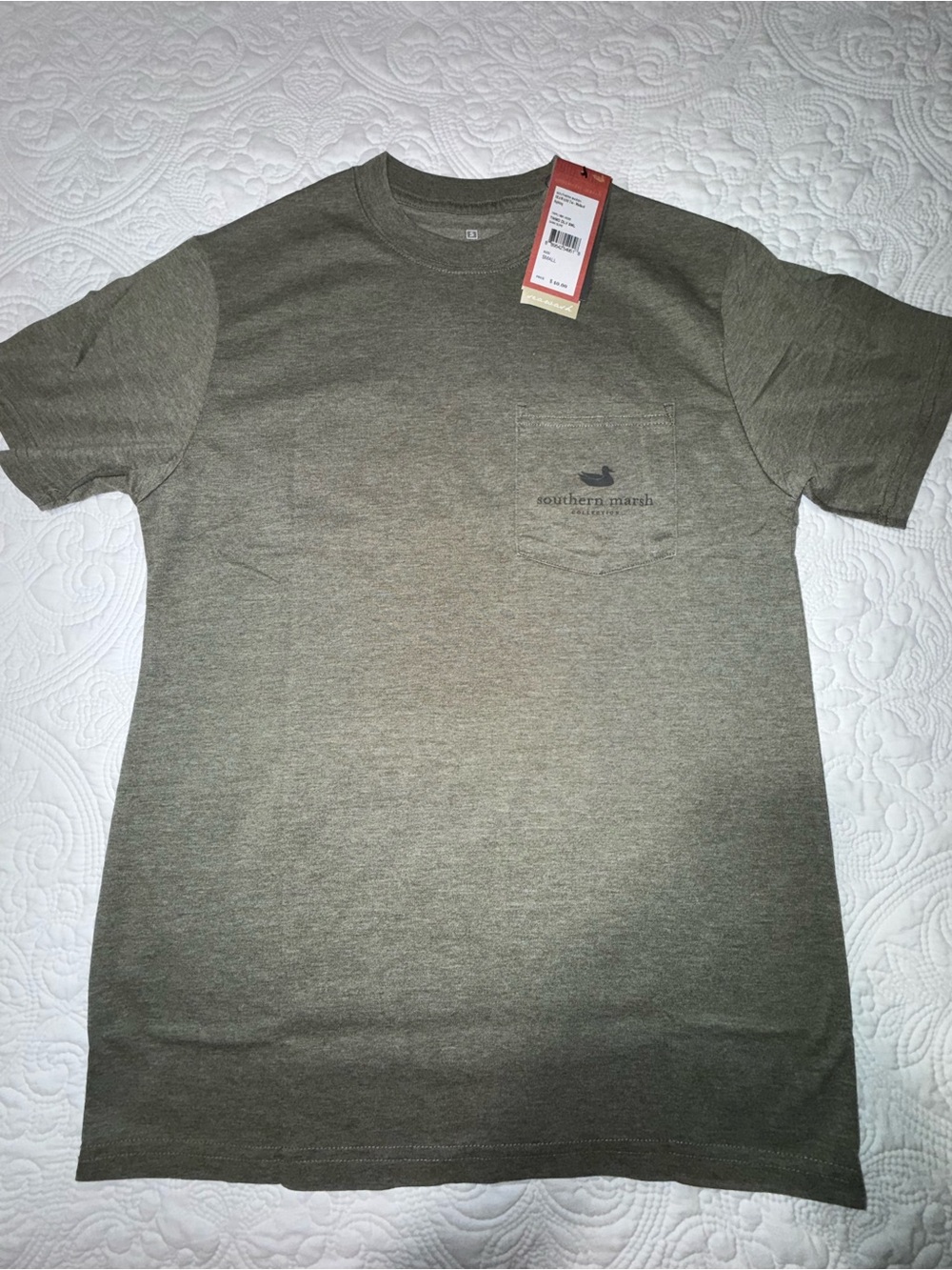 Southern Marsh Olive Green Pocket Tee with Logo